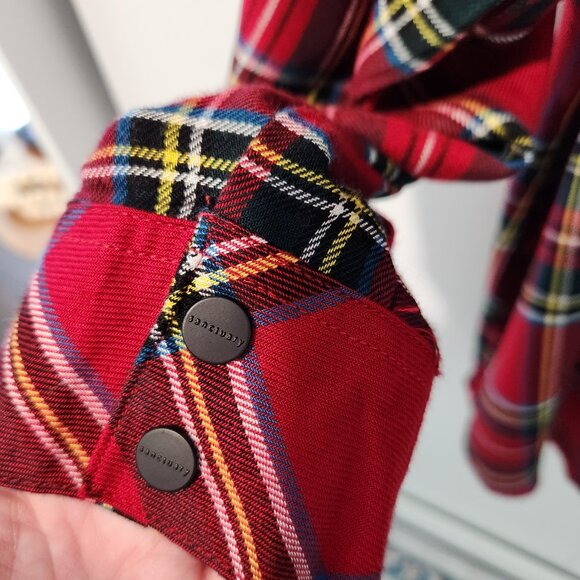 Sanctuary NEW Women's Red Plaid Boyfriend Fit Long Sleeve Snap Blouse Top- 2X - Picture 6 of 8